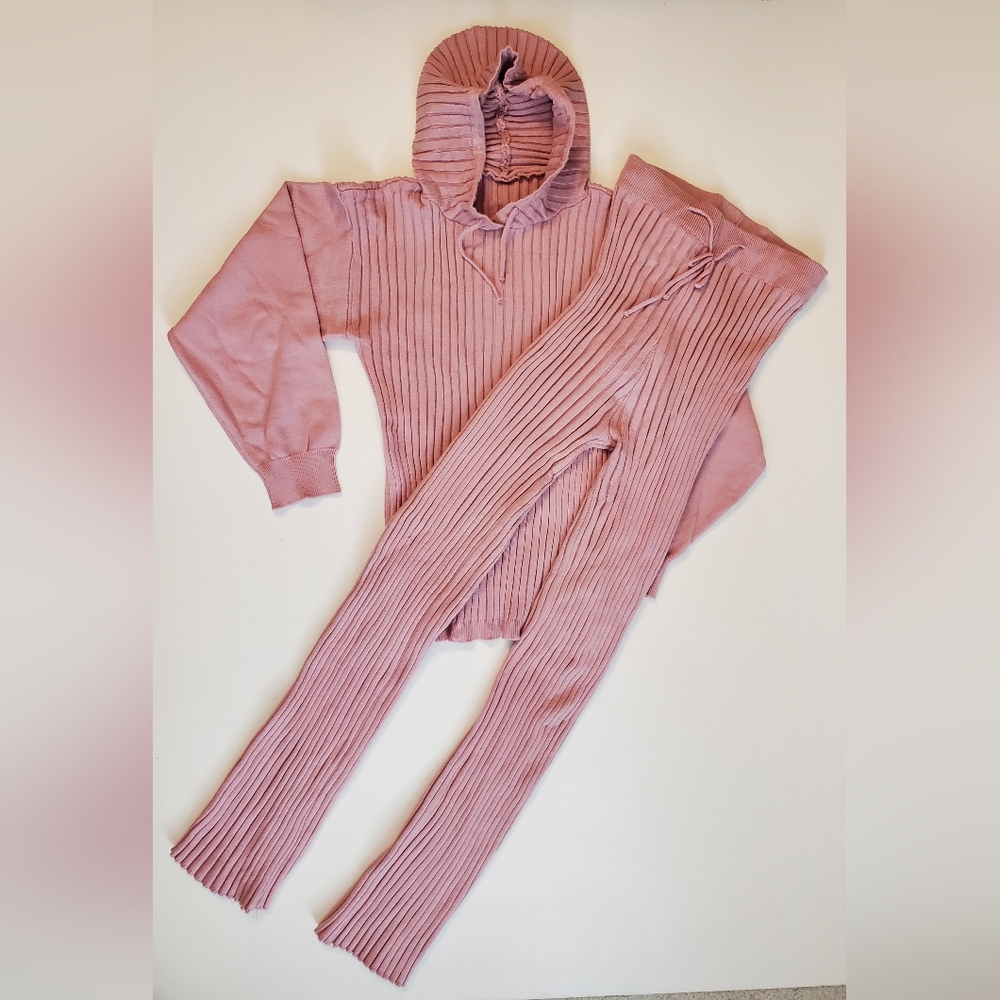 Dusty Pink Lounge Set Hoodie And Pants Size M